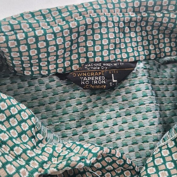 Vintage 60s JC Penney Patterned Short sleeve button down LARGE - Picture 4 of 7